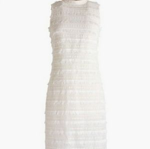 J. Crew White Sleeveless Lace Shift Dress